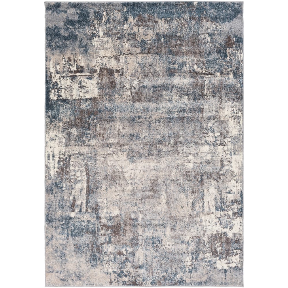 Tappeto astratto moderno blu/grigio 200x275 - Livabliss