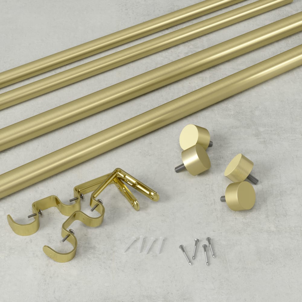 Doppelgardinenstange - 91 bis 167 cm, Nickel, D25 mm - Maisons Du
