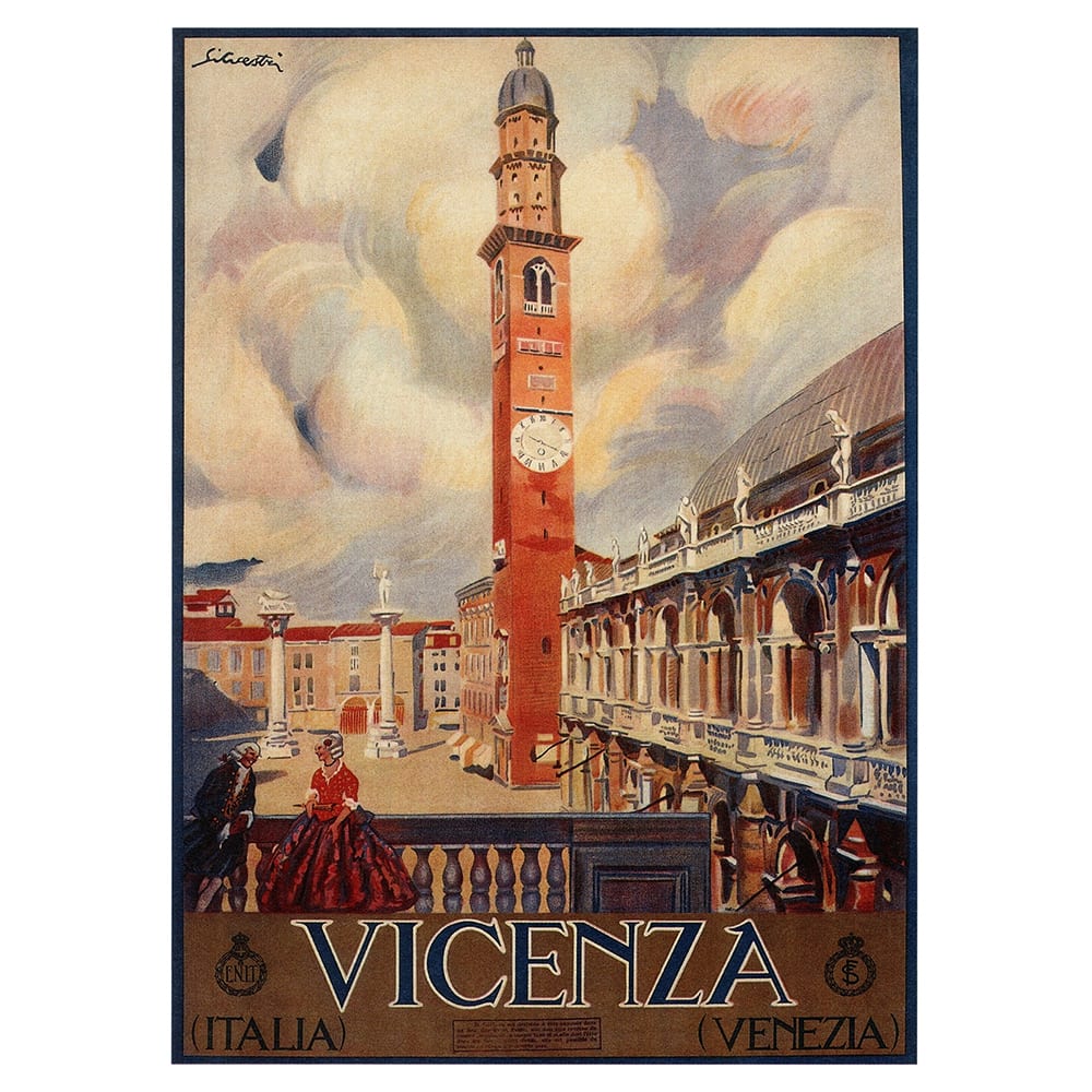 Poster turistico Vicenza cm. 50x70 - Multicolore - PES - Poliestere