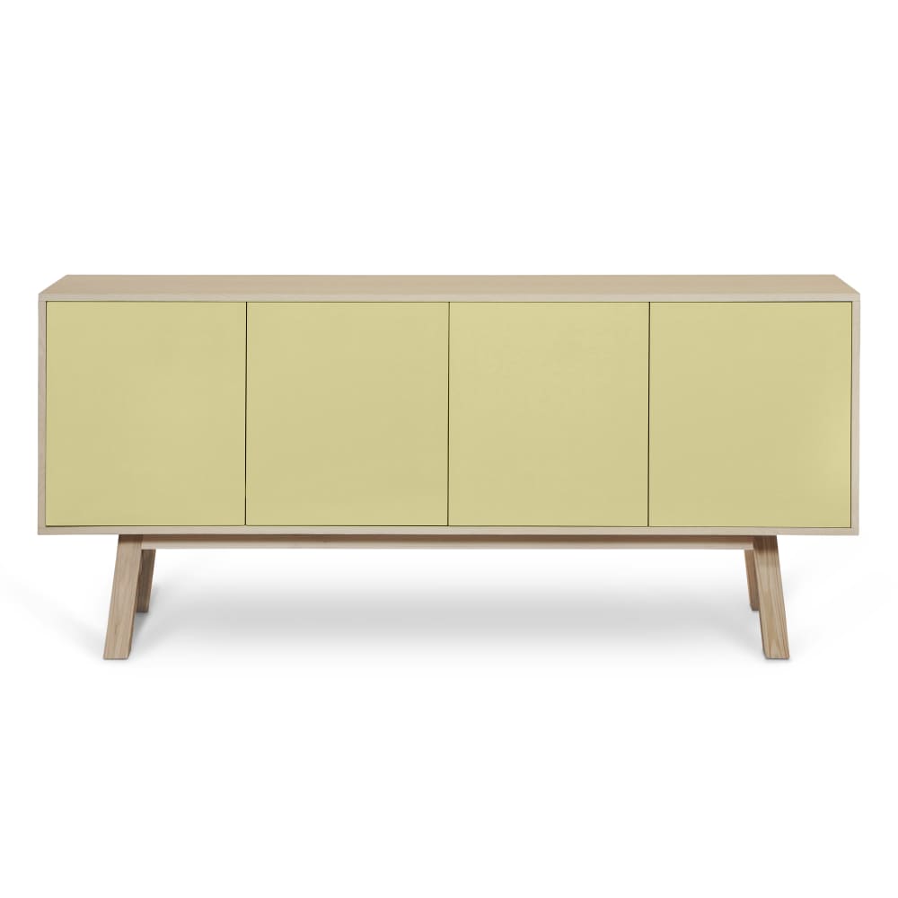 Buffet 4 portes en frêne 180 cm, hauteur 94 cm