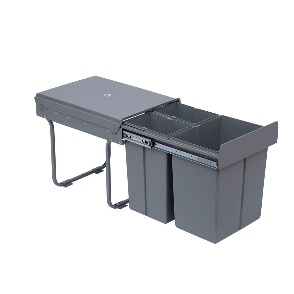 Cubo basura reciclaje 48x34,2x41,8 cm gris