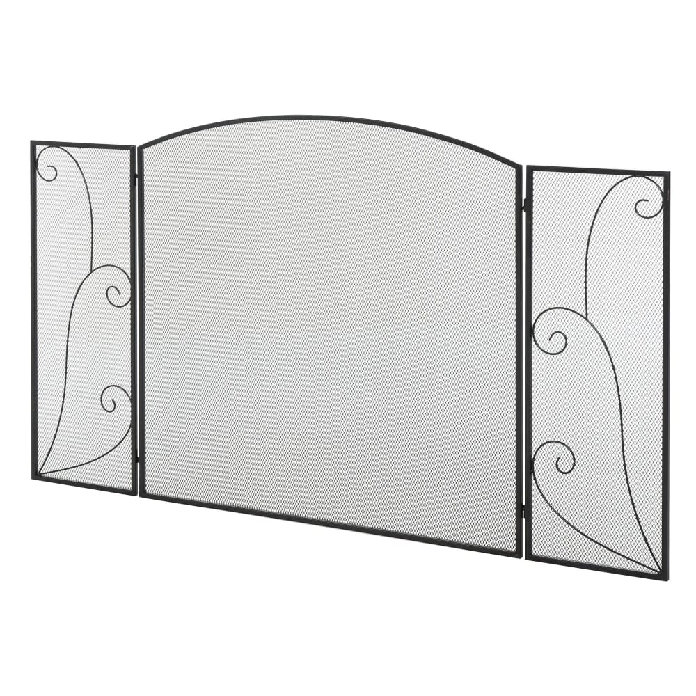 Pantalla de chimenea 132.5x76.5 cm negro