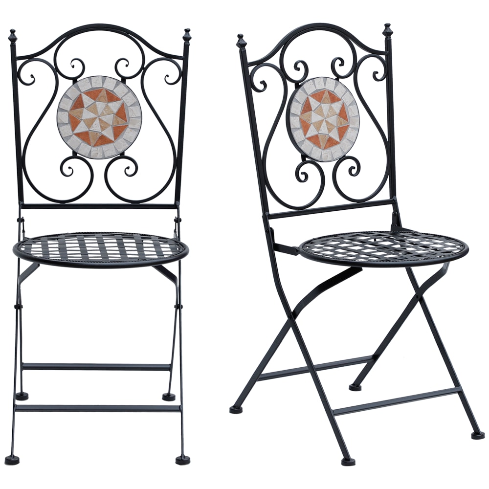 Set 2 sillas plegables 50x40x94.5 cm negro