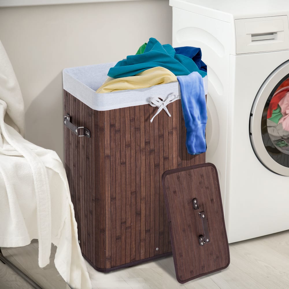 Cesto para ropa sucia 40x30x60cm marrón - Maisons du Monde