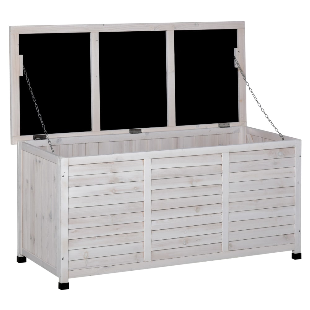 Baúl de madera 127x56x60 cm blanco
