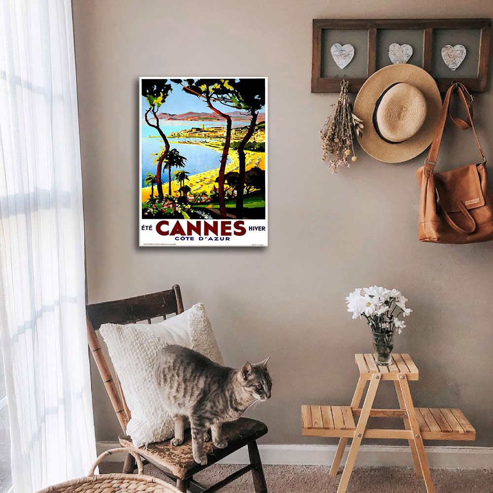 Cartel turístico vintage Cannes - Côte D'Azur - 50x70cm - Maisons du Monde