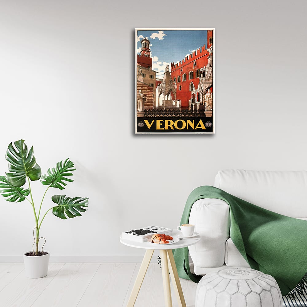 Tableau affiche touristique vintage Verona 50x70cm