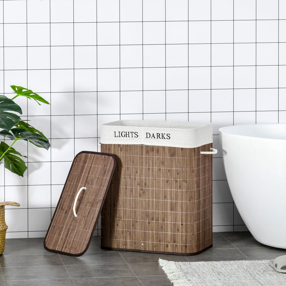 Cesto para ropa sucia 52x32x63 cm marrón - Maisons du Monde