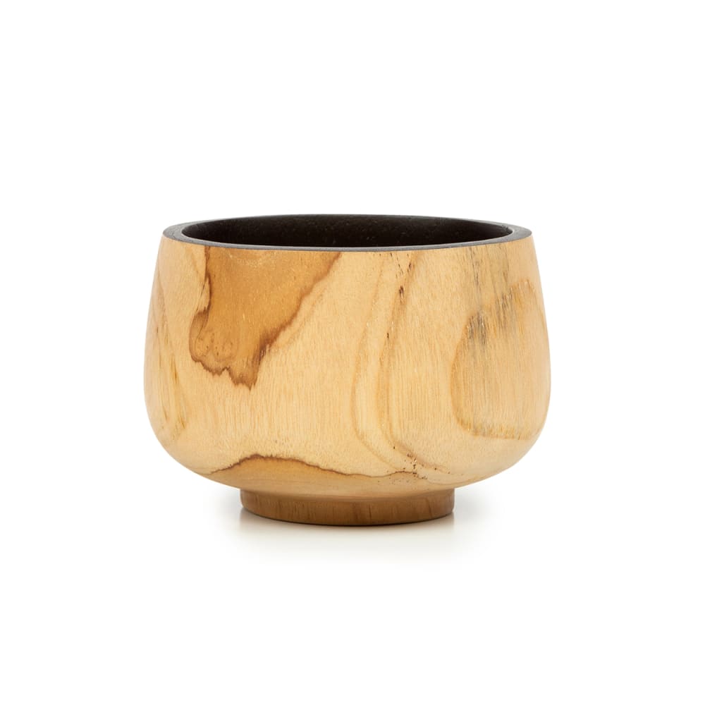 Bol bois de teck marron et noir 12x12x8cm
