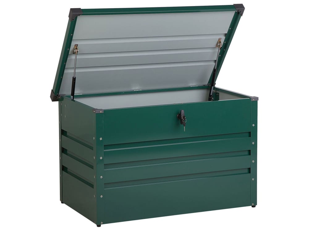 Coffre de rangement 100 cm 62 cm métal vert foncé
