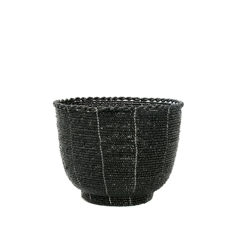 Cesta de cuentas en negro 13x13x10 cm - Maisons du Monde