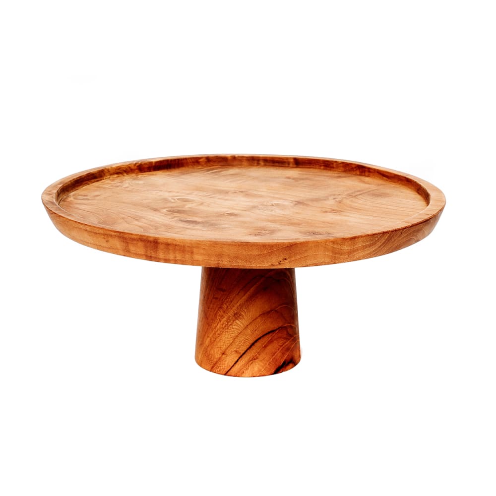 Assiette à gâteau bois de teck marron 28x28x13cm Assiette à gâteau bois de teck marron 28x28x13cm