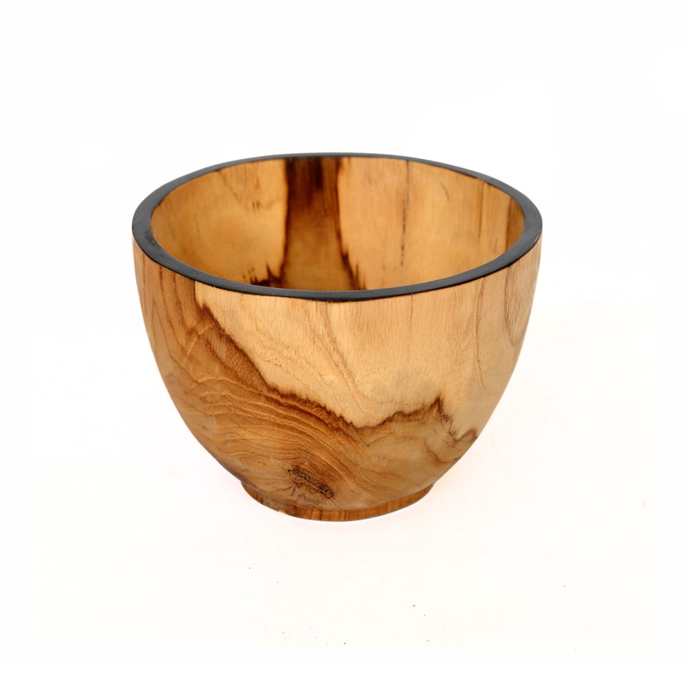 Bol bois de teck marron et noir 15x15x10cm
