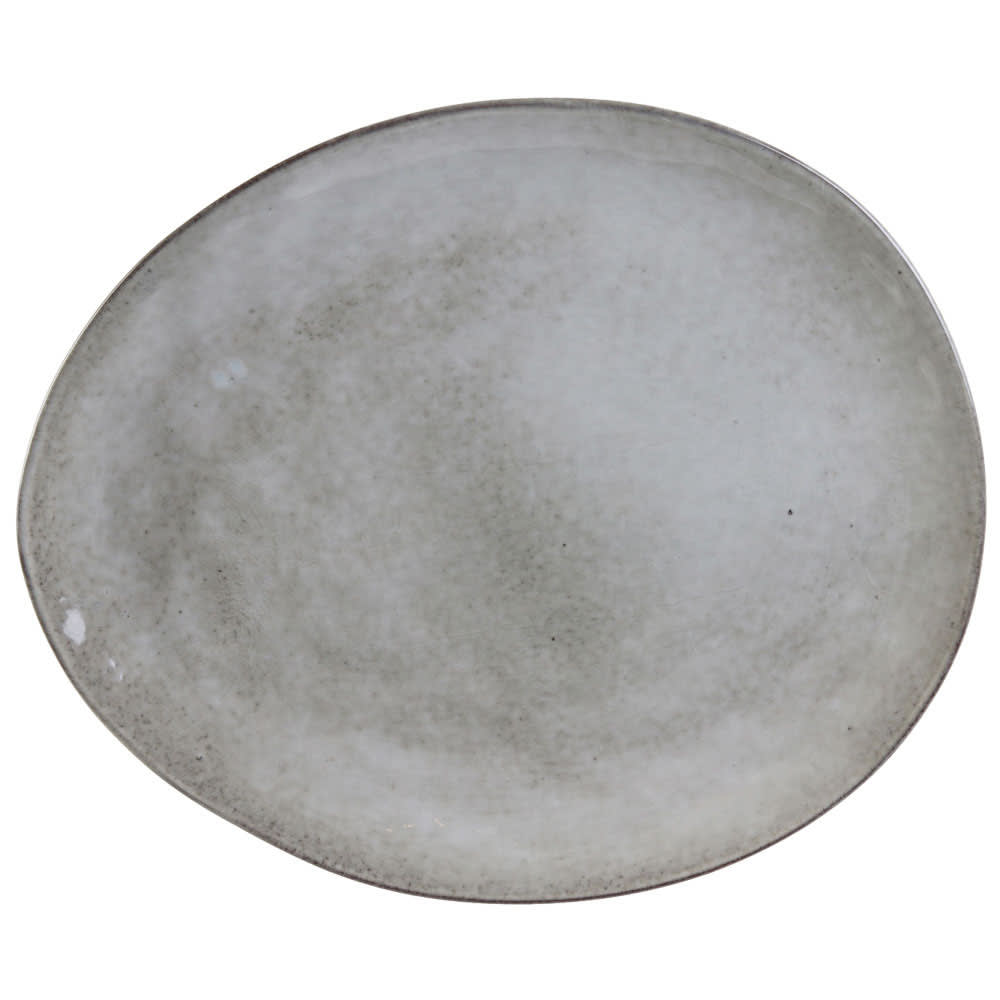 Assiette plate galet gris