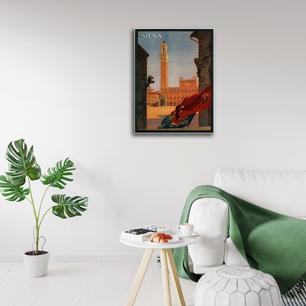 Poster turistico Siena - Quadro su tela, Decorazione Parete cm.