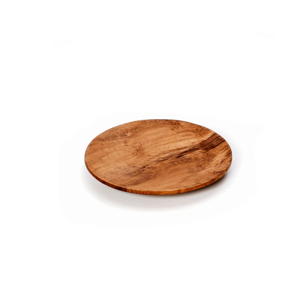 Assiette bois de teck marron 14x14x3cm