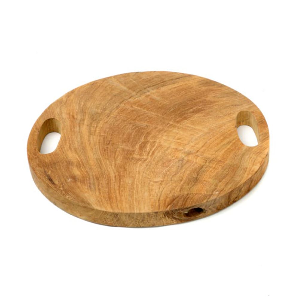 Plateau de service bois de teck marron 40x40x4cm — Beyit