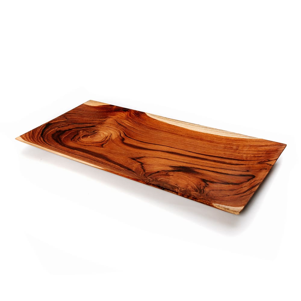 Assiette sushi bois de teck marron 35x18x3cm Assiette sushi bois de teck marron 35x18x3cm