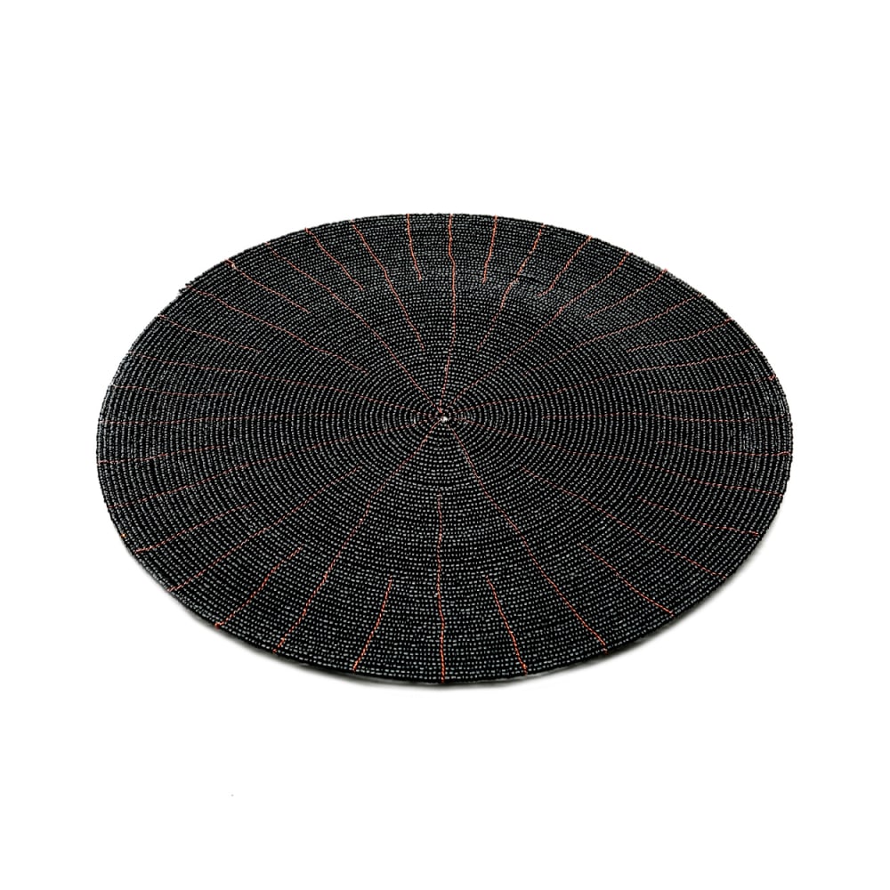 Tovaglietta in perline nera 30x30x1 cm - Modello In riva al mare - Nero - Vetro