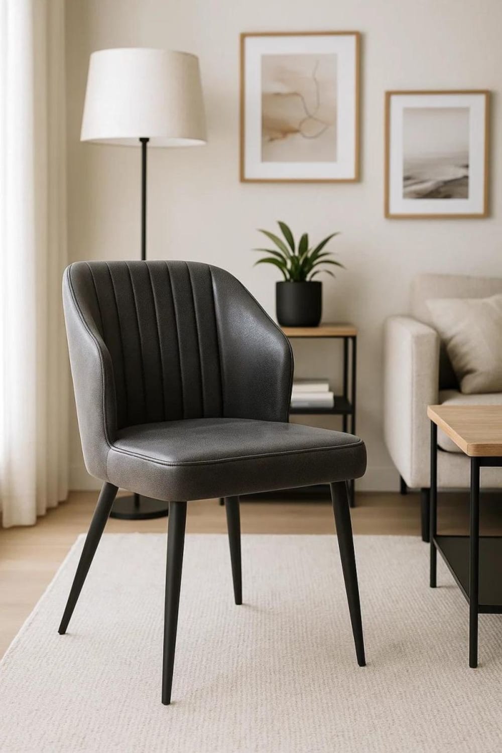 Silla en color gris de estilo boho en polipiel - Maisons du Monde
