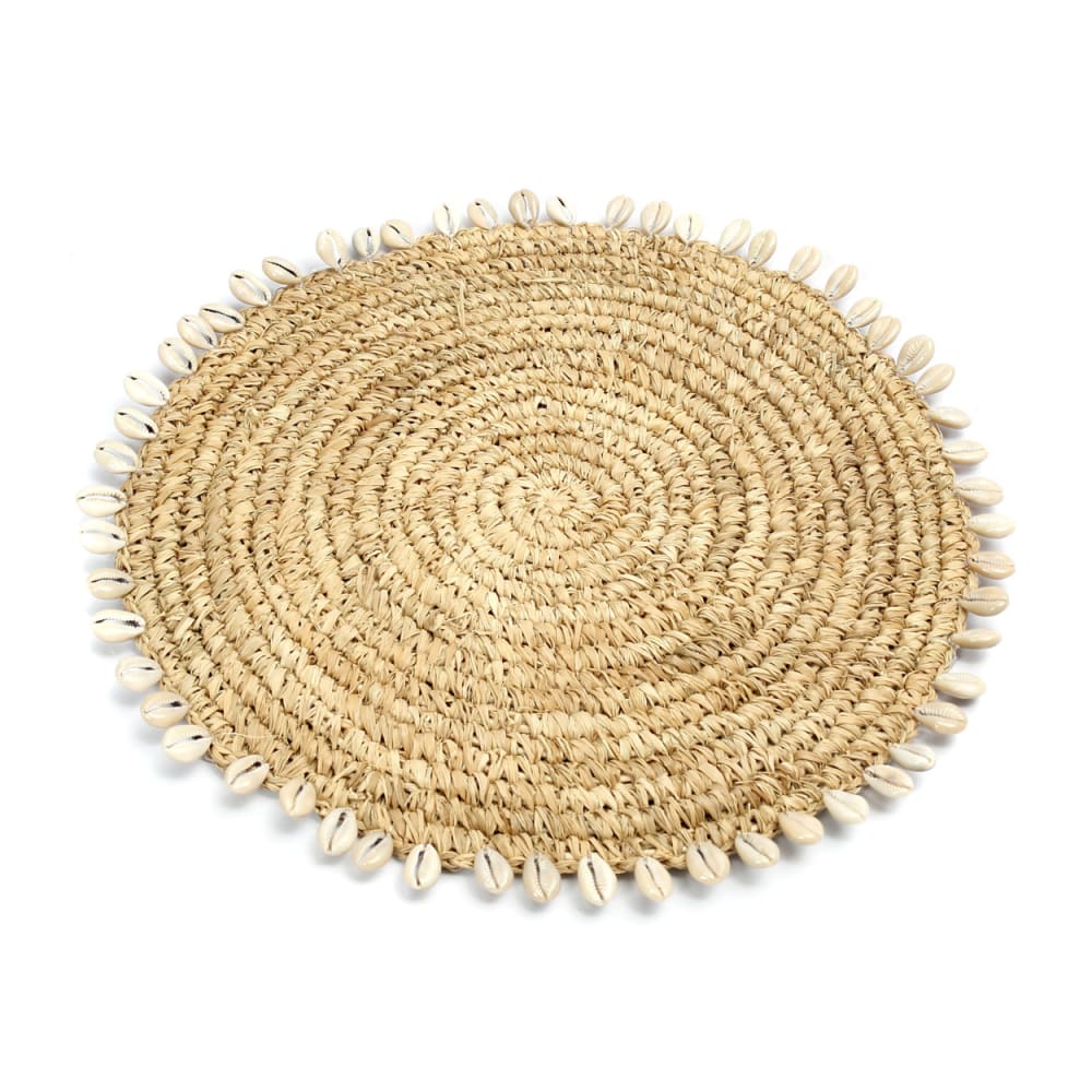Tovaglietta in rafia e conchiglia marrone 38x38x1 cm - Bazar