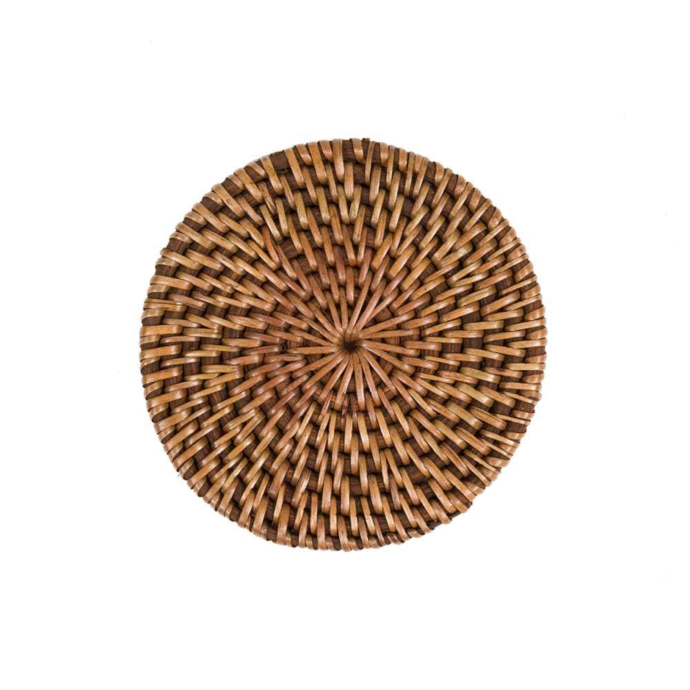 Bazar Bizar Dessous de verre rotin marron 11x11x1cm style bord de mer