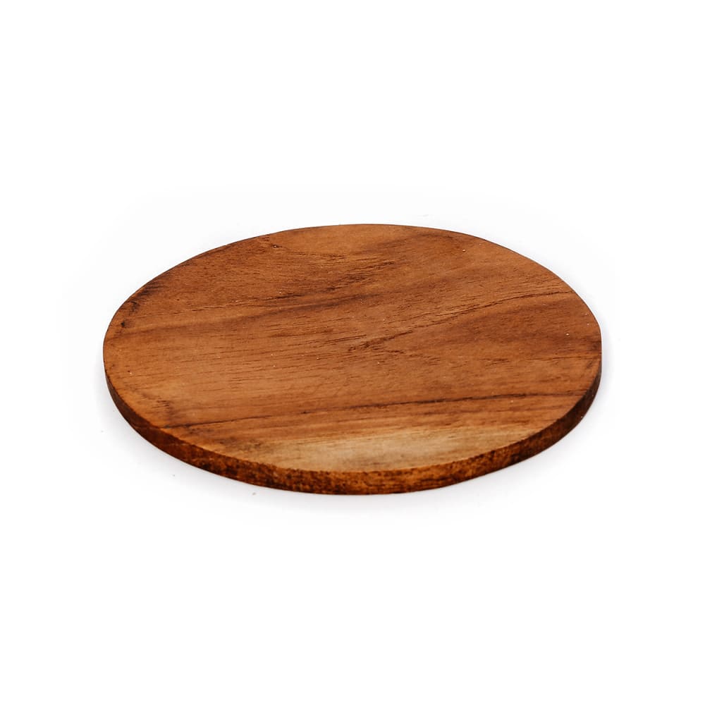 Bazar Bizar Dessous de verre bois de teck marron 10x10x1cm style bord de mer Beige