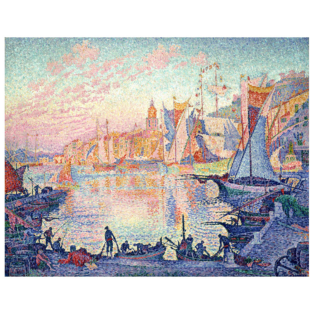 Stampa su tela - Il Porto Di Saint Tropez - Paul Signac cm. 80x100 - Multicolore - PES - Poliestere