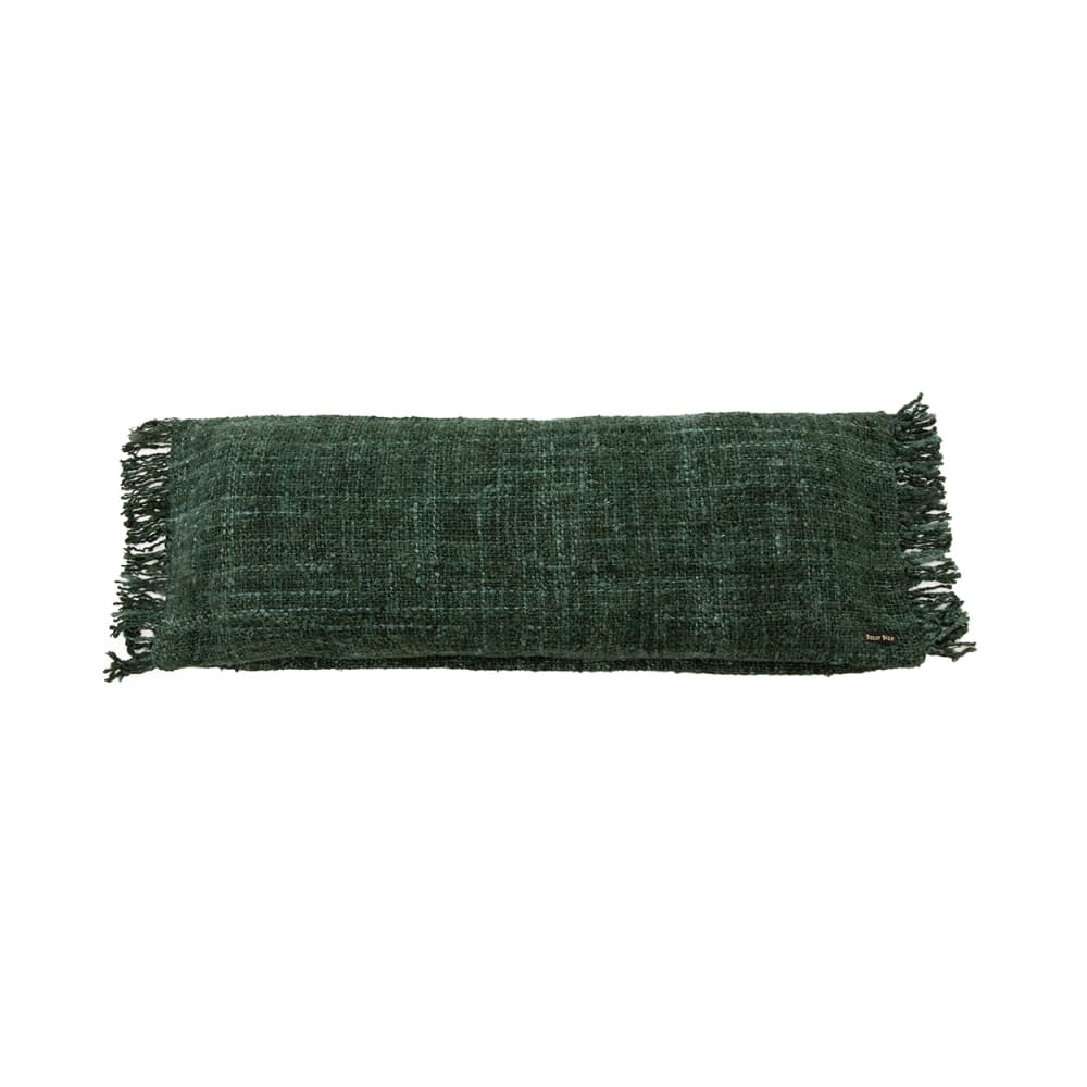 Housse de coussin coton vert 35x100x10cm