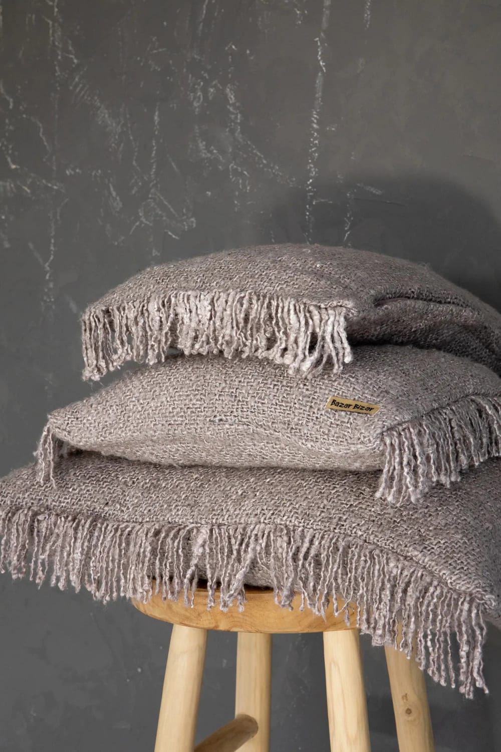 Housse de coussin coton gris 60x60x10cm - Maisons du Monde