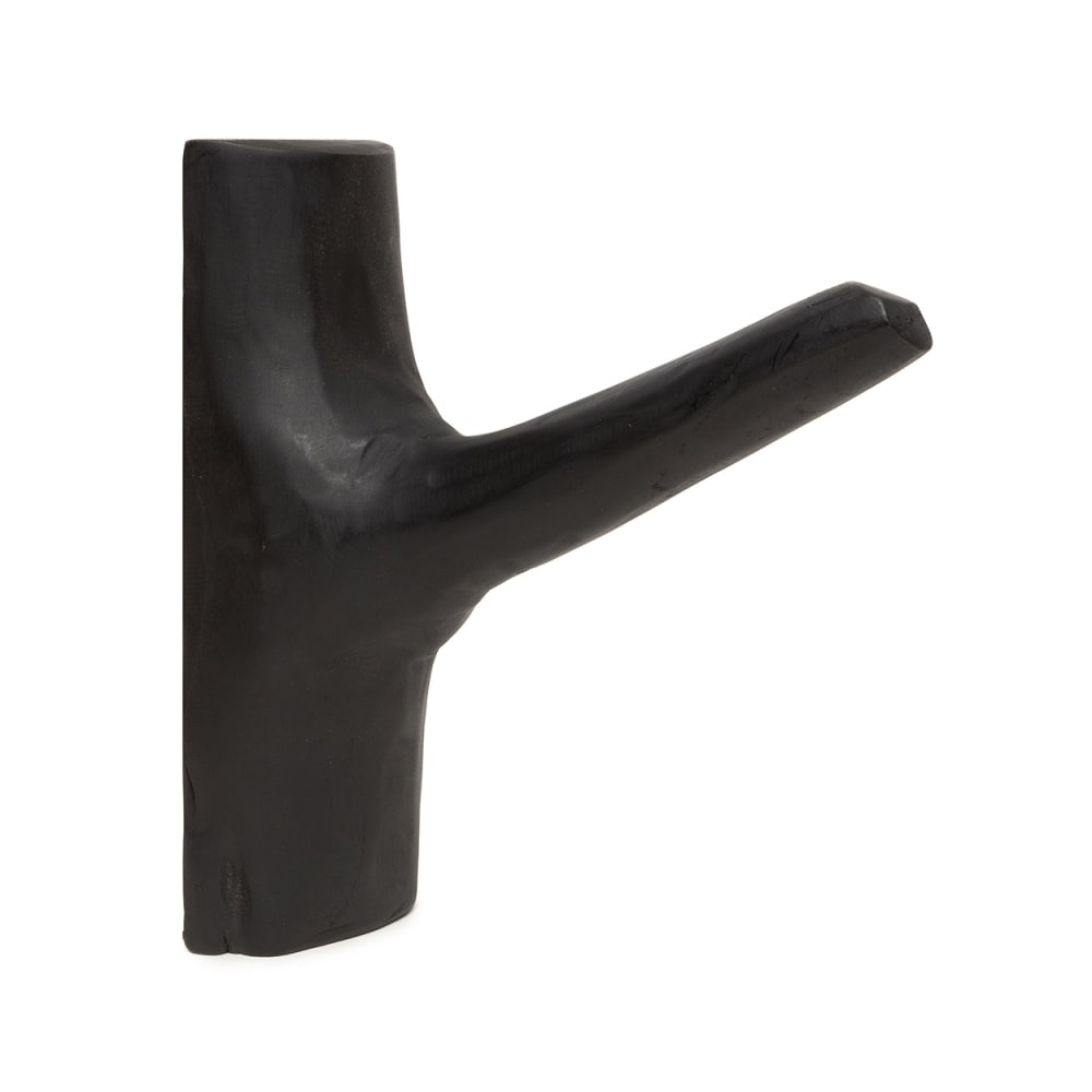 Porte-vêtements bois de teck naturel marron et noir 6x3x20cm