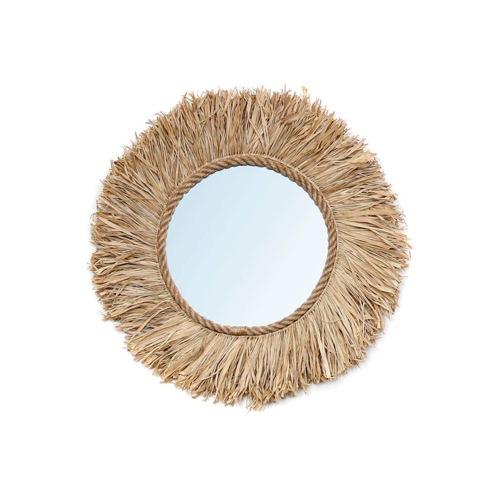 Miroir raphia marron 60x60x4cm