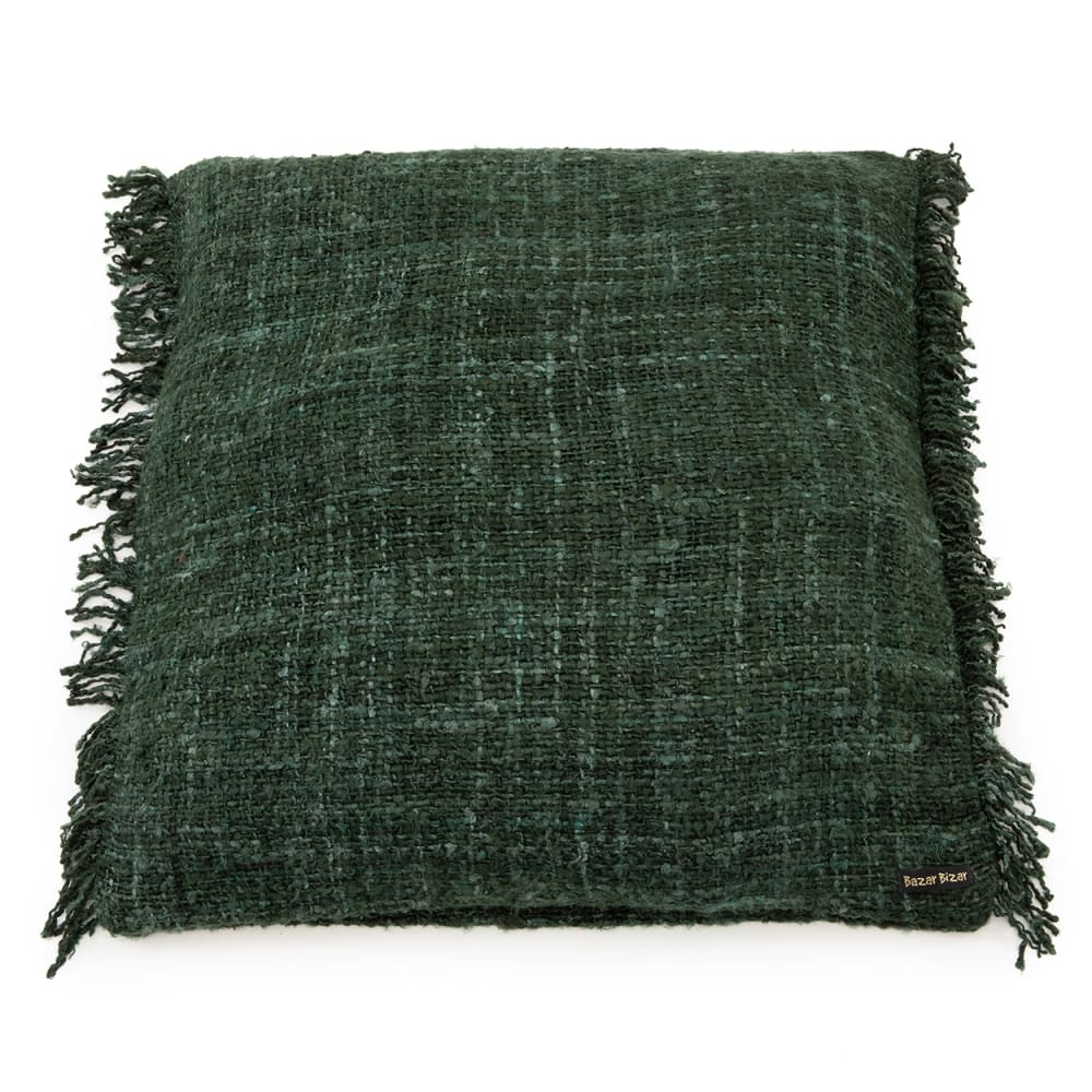 Funda de cojín de algodón en verde 60x60x10 cm