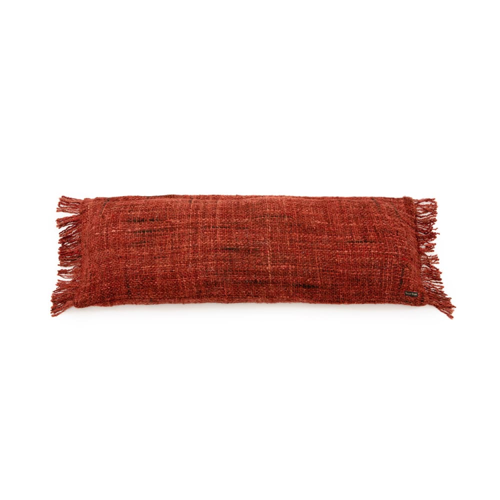Housse de coussin coton rouge 35x100x10cm