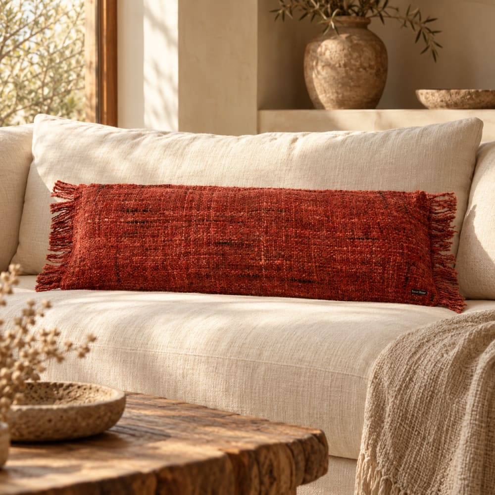 Baumwollkissenbezug in rot, 35x100x10cm - Maisons Du Monde