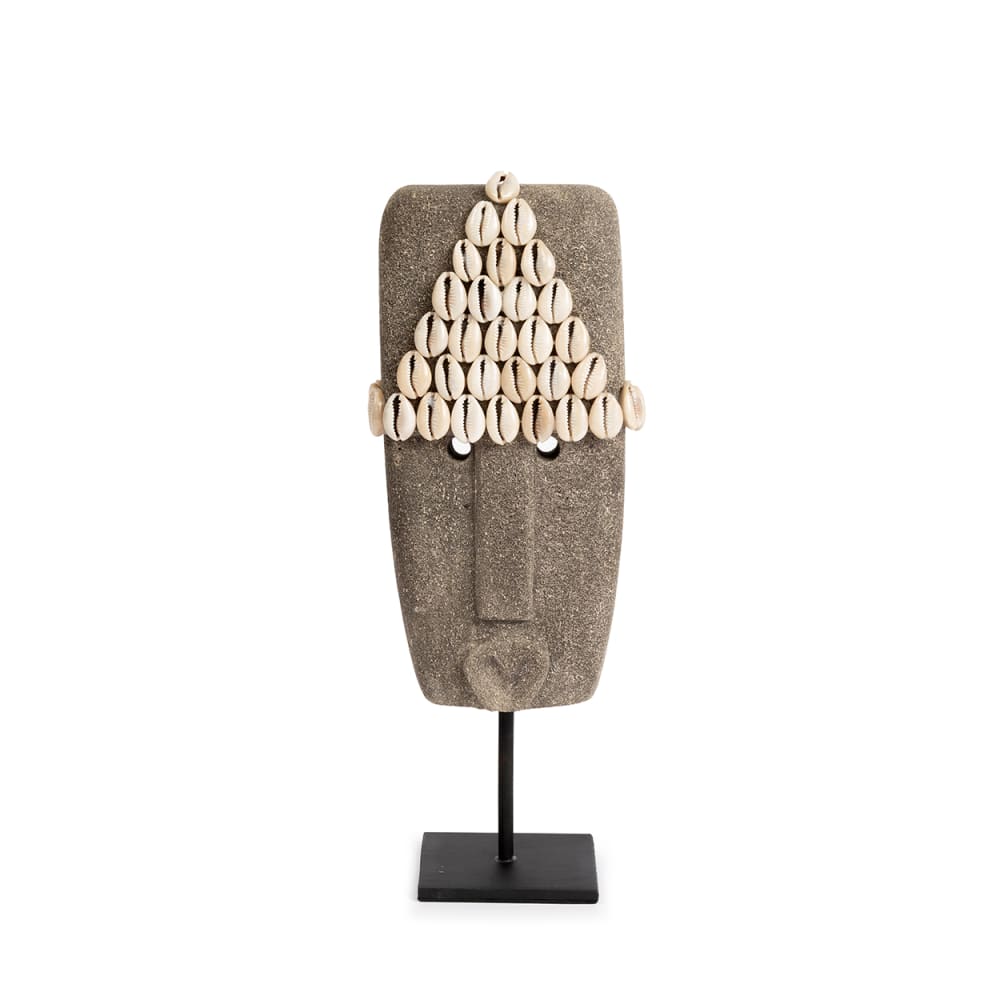 Objeto decorativo de arenisca en gris 10x5x32 cm