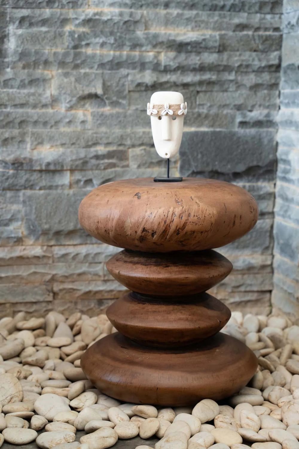 Objet décoratif grès marron 6x5x19cm - Maisons du Monde