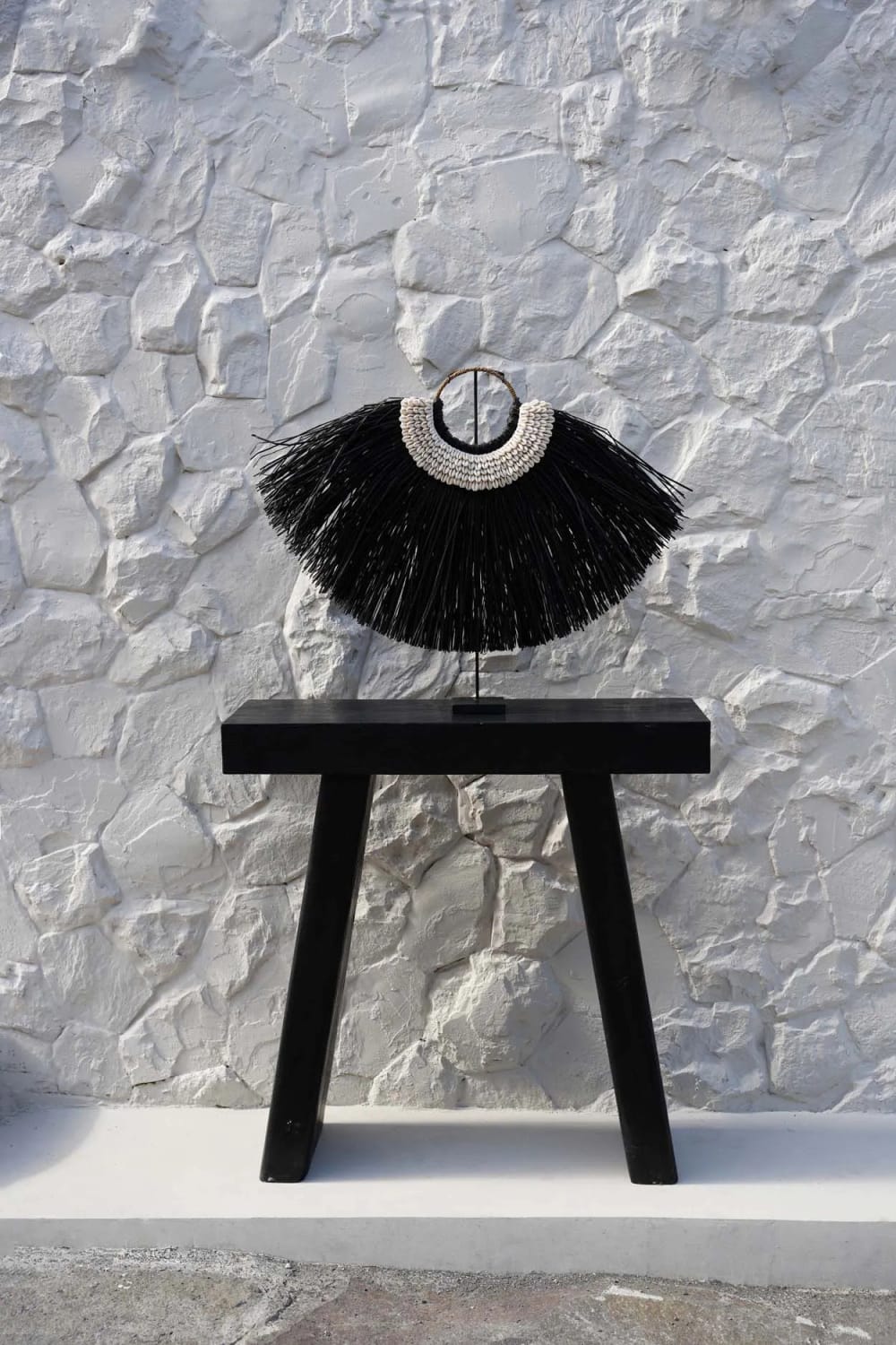 Objeto decorativo de hierba y concha en negro y marrón 80x10x65cm - Maisons du Monde