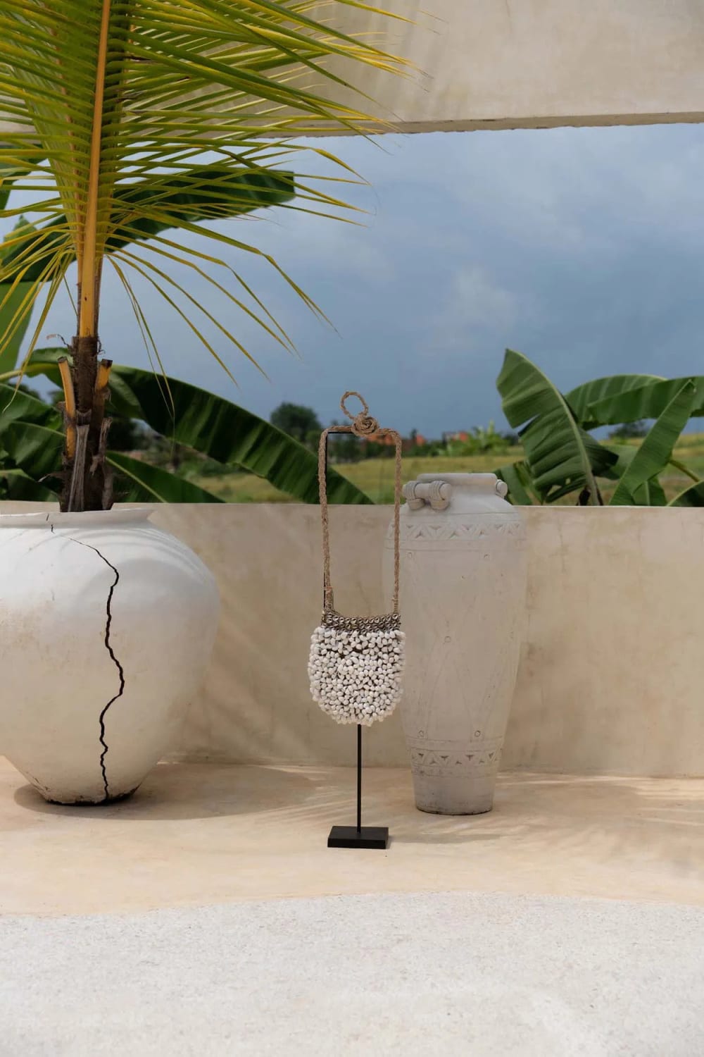 Objet décoratif coquillage marron et blanc 20x12x75cm