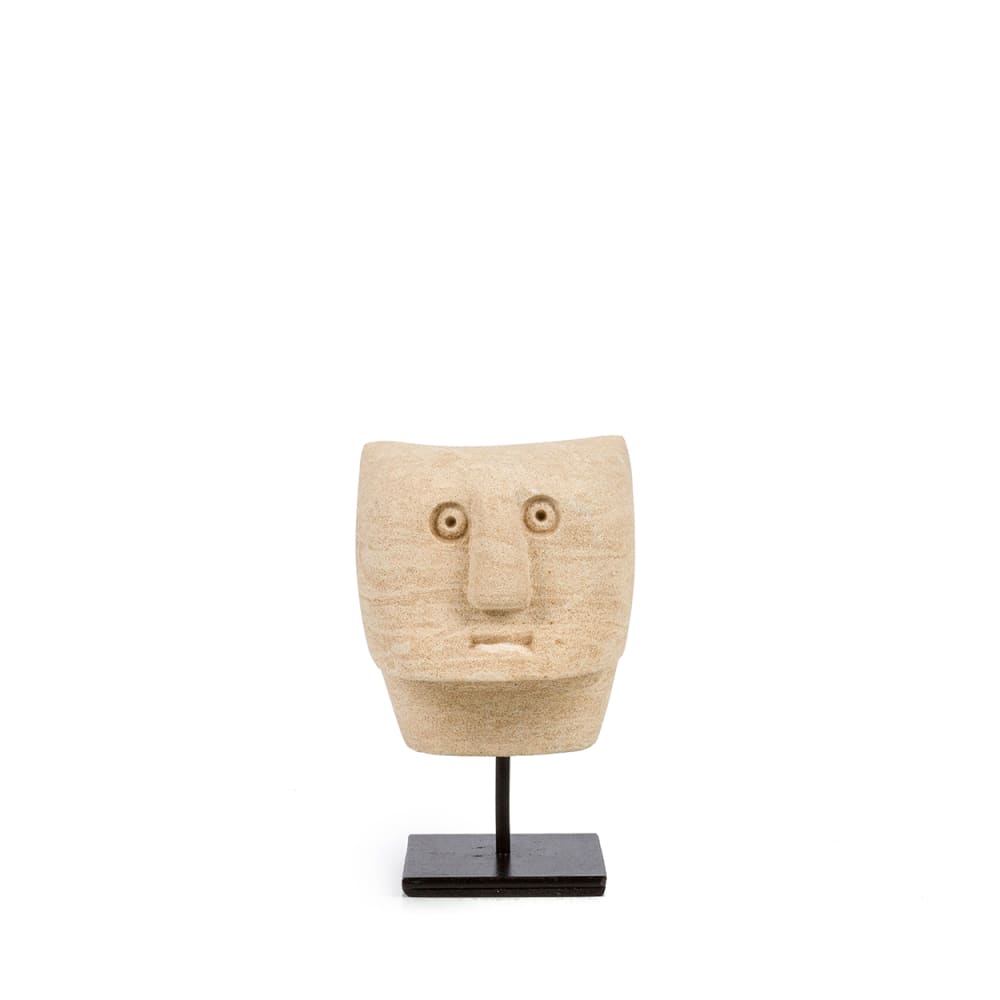 Objeto decorativo de arenisca en marrón 8x8x13 cm