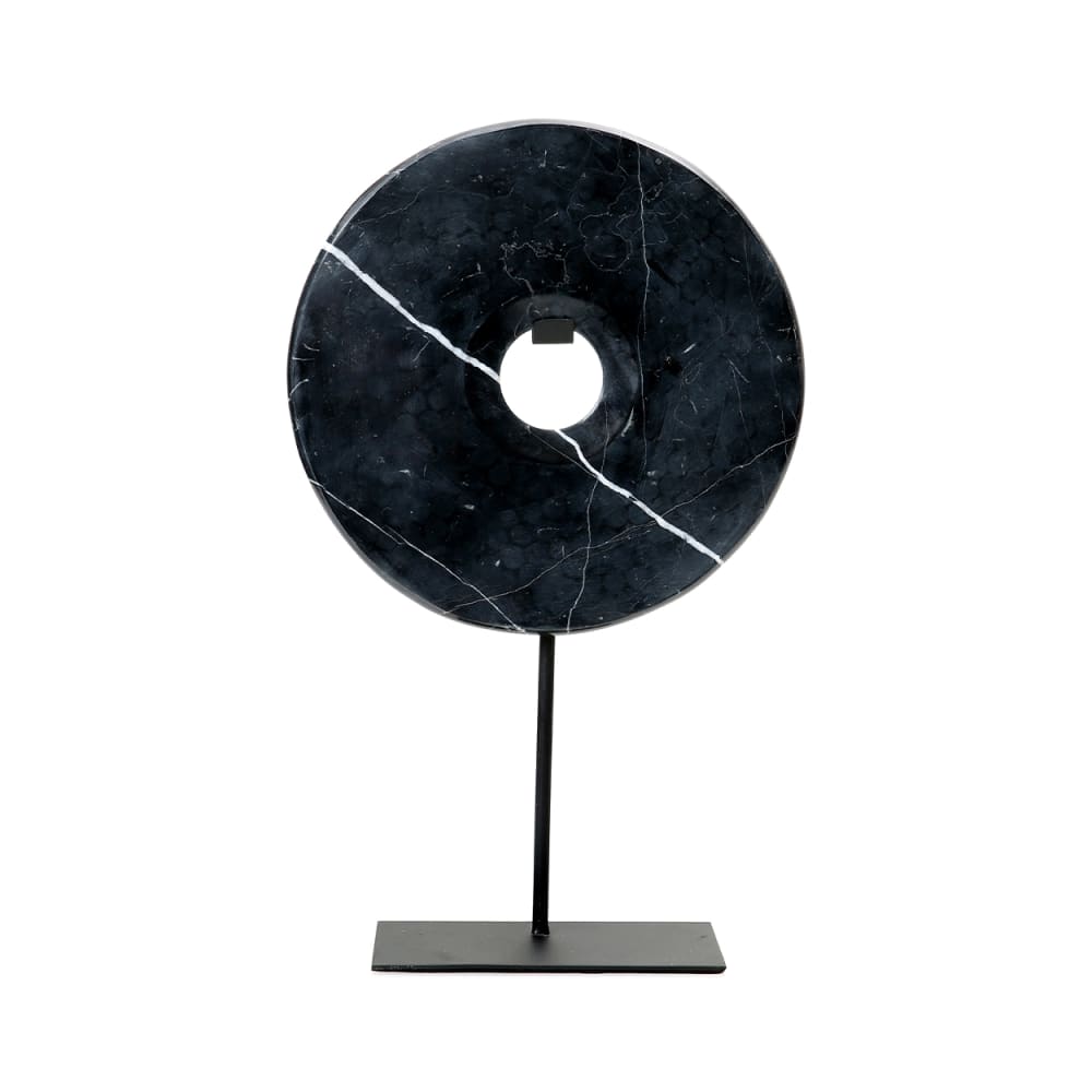 Objeto decorativo de mármol en negro 25x9x40 cm