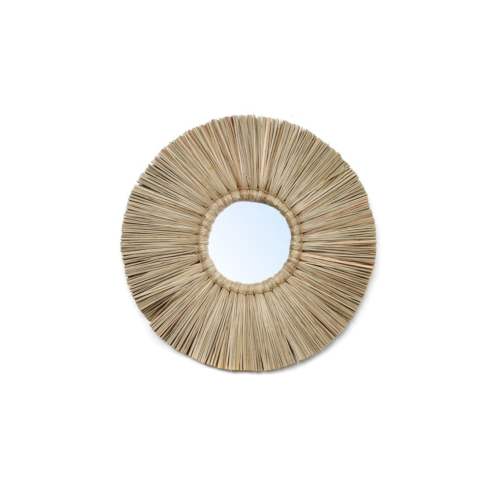 Specchio in erba e vetro marrone 35x35x5 cm - Modello In riva al mare - Vetro