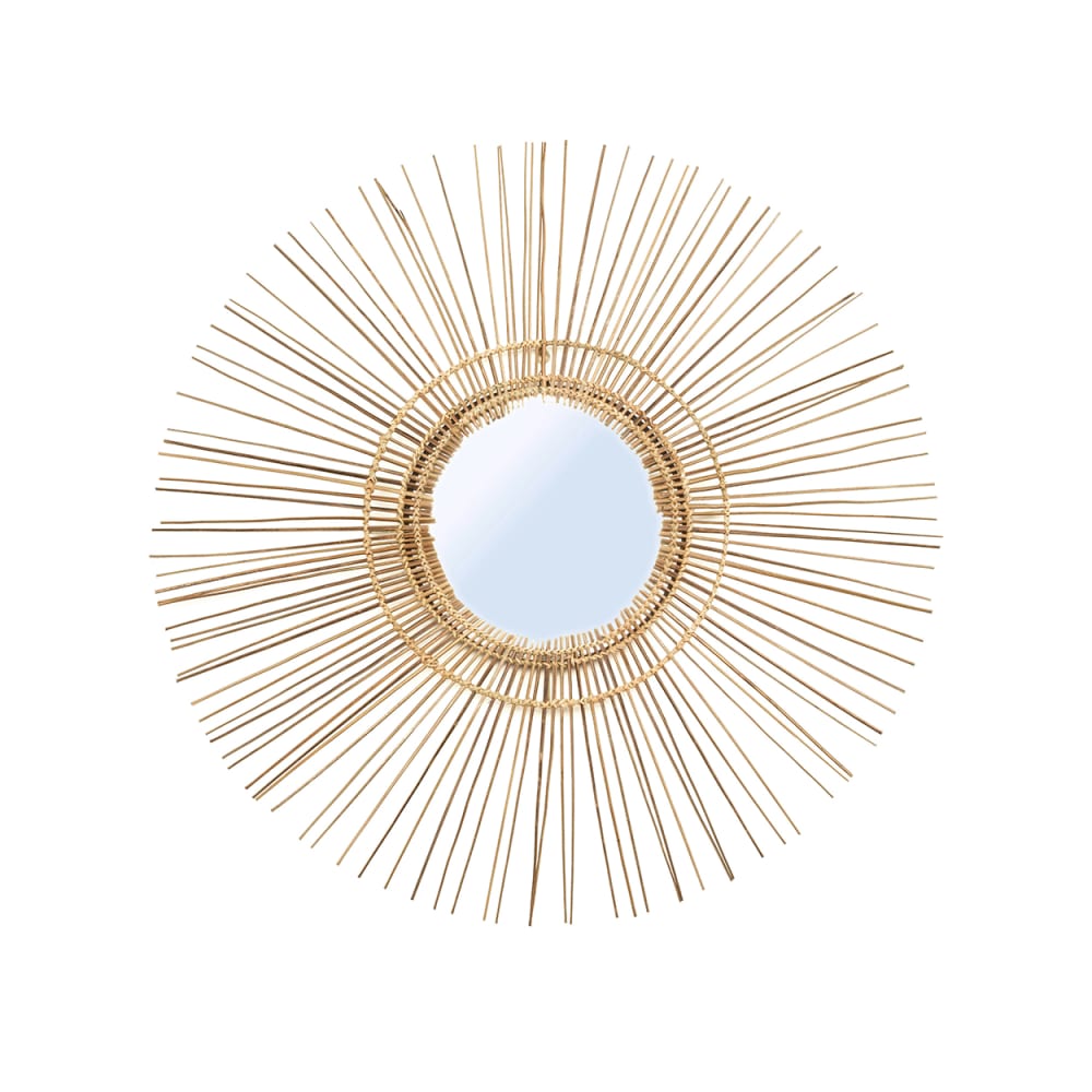 Miroir rotin marron 80x80x4cm