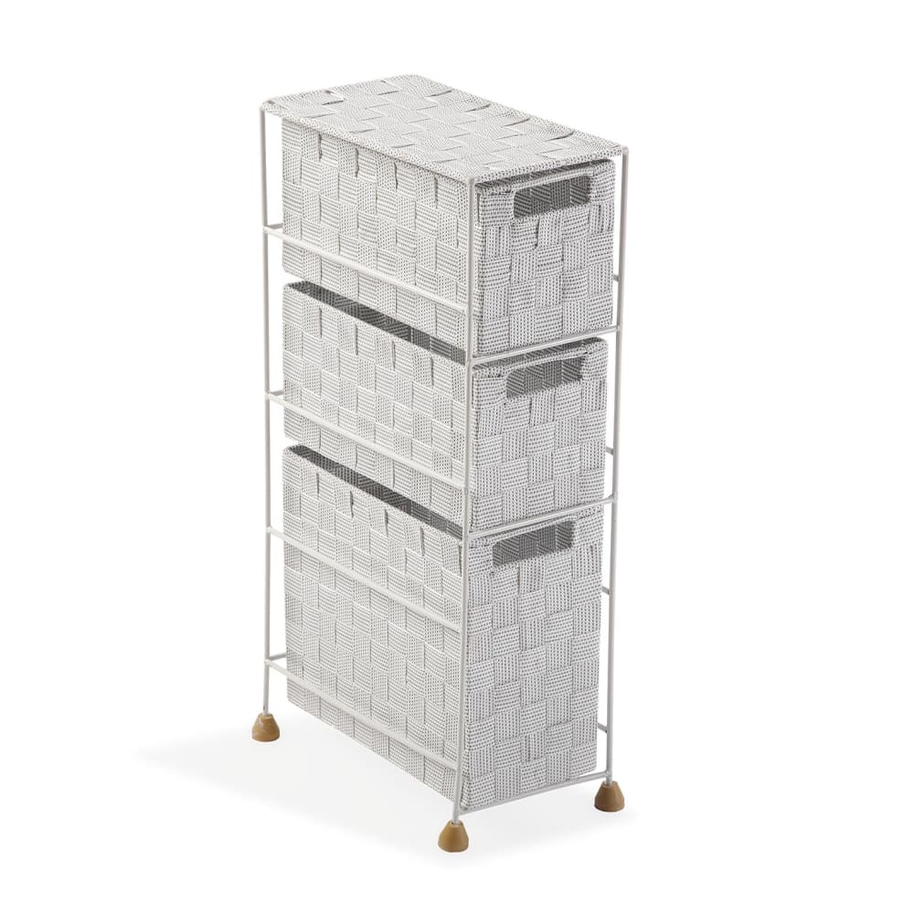 Mueble de baño con 3 cajones en metal y nylon blanco