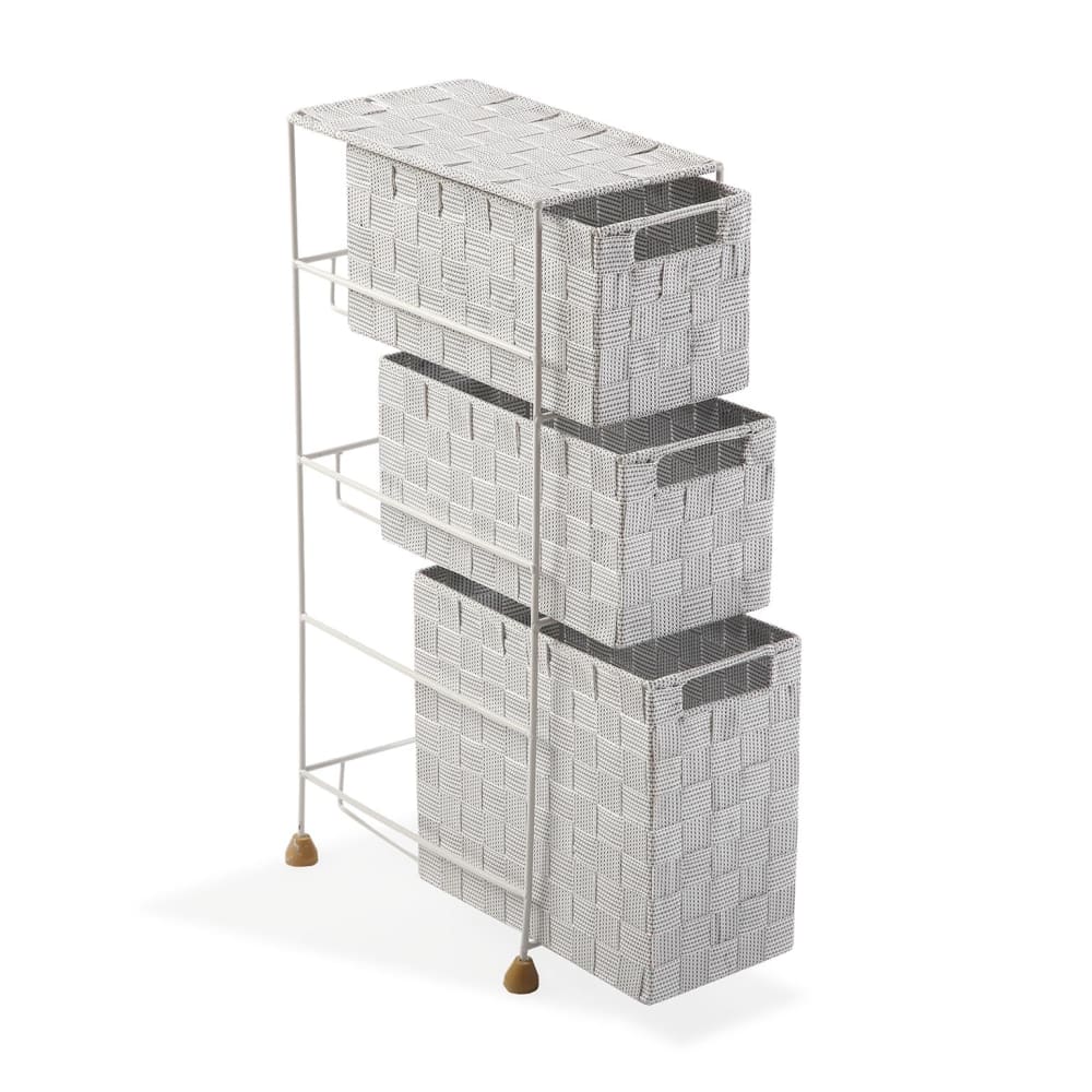 Mueble de baño con 3 cajones en metal y nylon blanco - Maisons du Monde