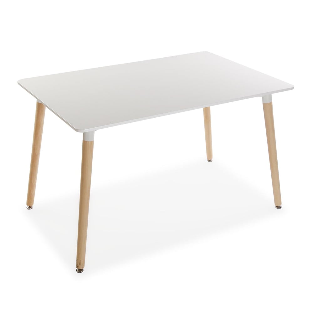 Mesa de comedor para 6 personas en madera aglomerada blanco