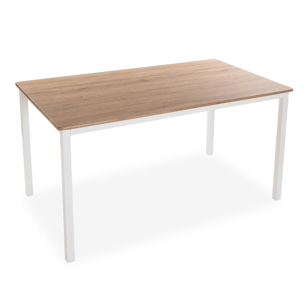 Versa Home Esstisch für 6 Personen aus Spanplatte in Holzoptik und Metall, weiß style industrial - Spanplatte