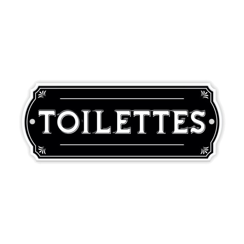 STC Plaque de porte pour les toilettes Métal Longueur 19 cm - Hauteur 7.5 cm