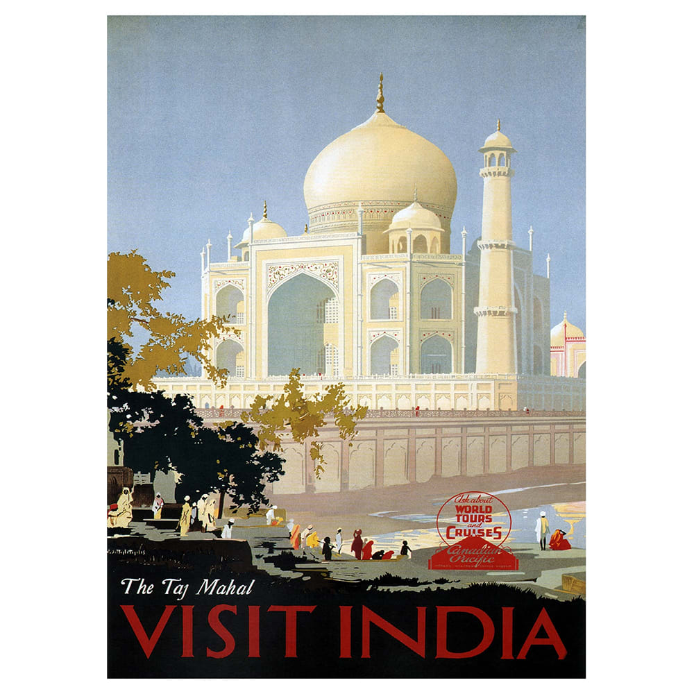Poster turistico Visit India cm. 50x70 - Multicolore - PES - Poliestere