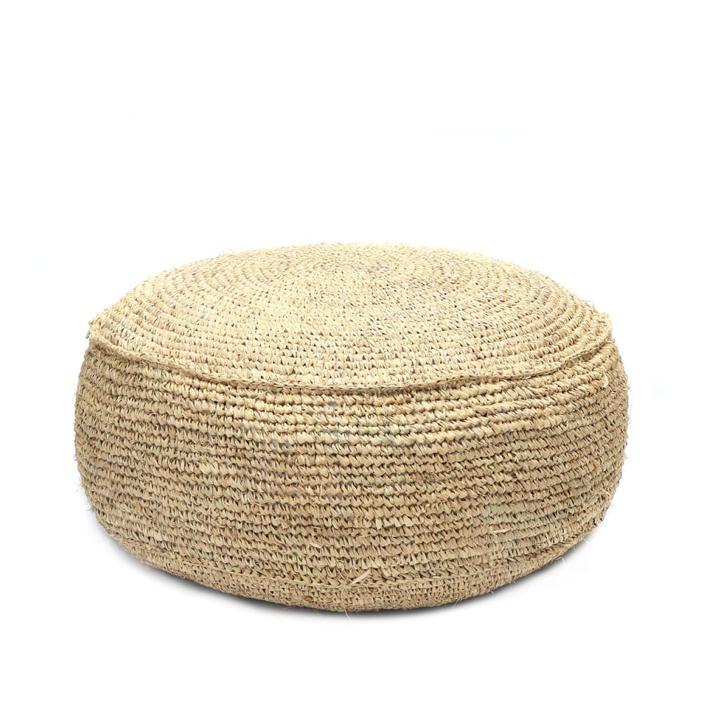 Pouf in rafia marrone 60x60x35 cm - Bazar Bizar